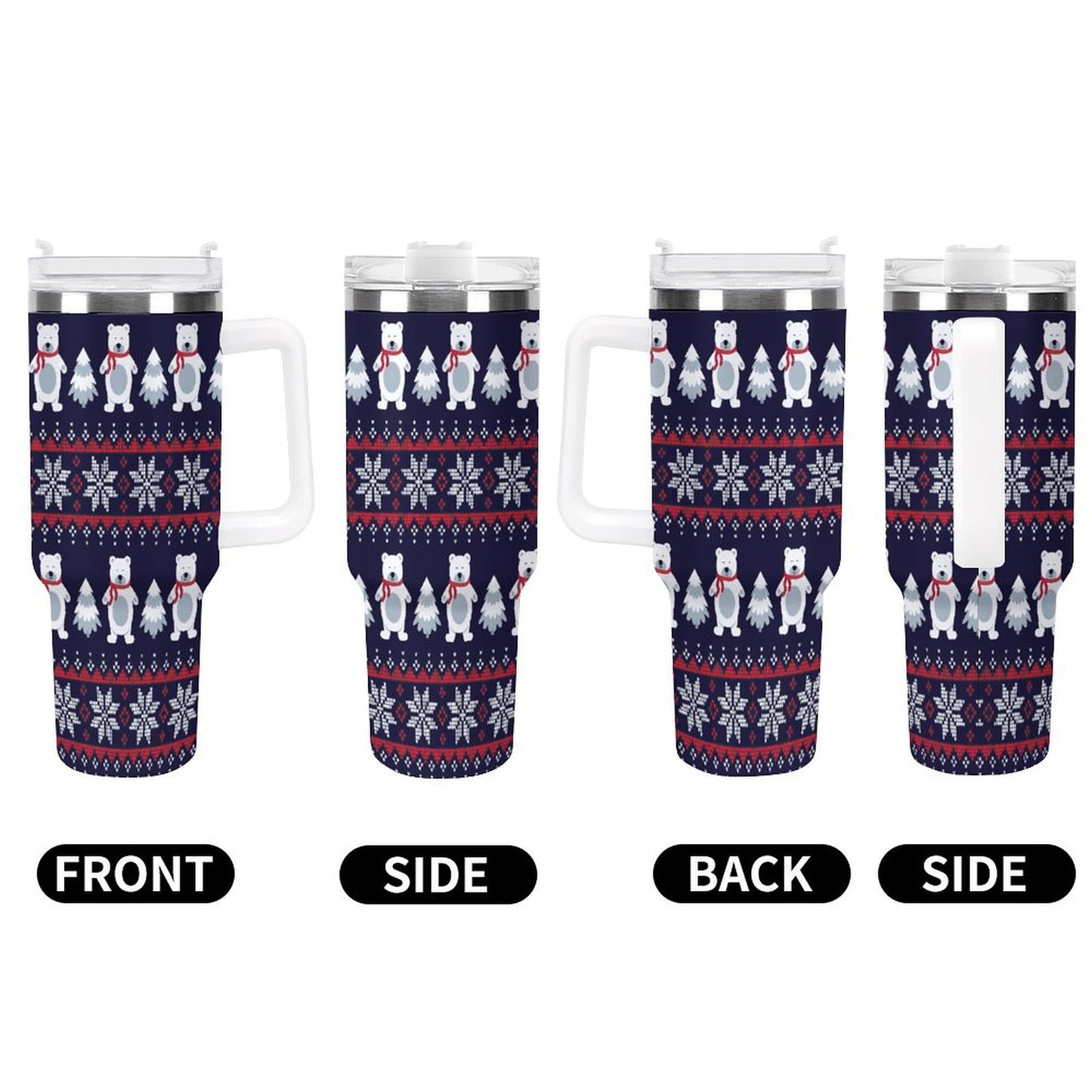 PHDT00185 POD US Local Tumbler 40 oz Large Capacity Car Cup Christmas Bear