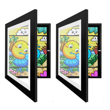 US Local Kids Art Frame Front Opening Wooden Frame Artwork Display Storage Frame A4 Picture Frame Wall Display For Photo Art Projects Picture Children Drawing