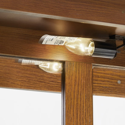 US Local Curio Cabinet Lighted Curio Diapaly Cabinet With Adjustable Shelves And Mirrored Back Panel, Tempered Glass Doors