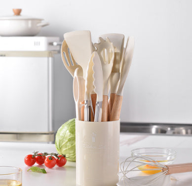 US Local Silicone Kitchenware With Wooden Handle