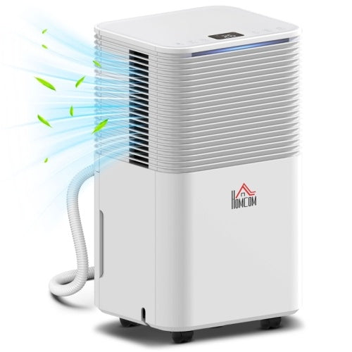UK Local HOMCOM 10LDay 2000ML Portable Quiet Dehumidifier For Home Laundry Room Bedroom Basement, Electric  Air De-Humidifier With 3 Modes