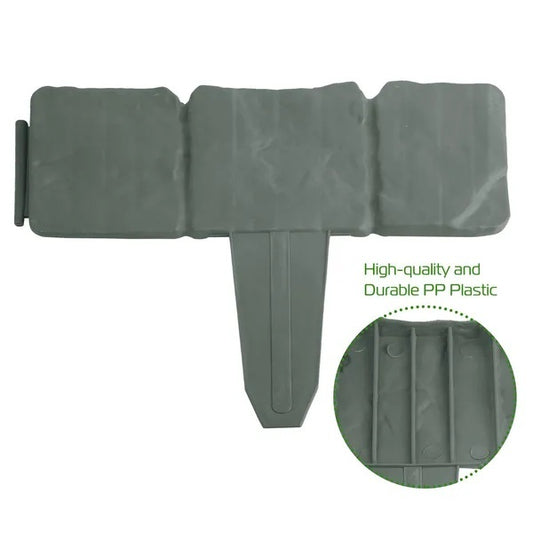 20 Pieces Of Pebble Effect Plastic Garden Lawn Edge Decorative Strip