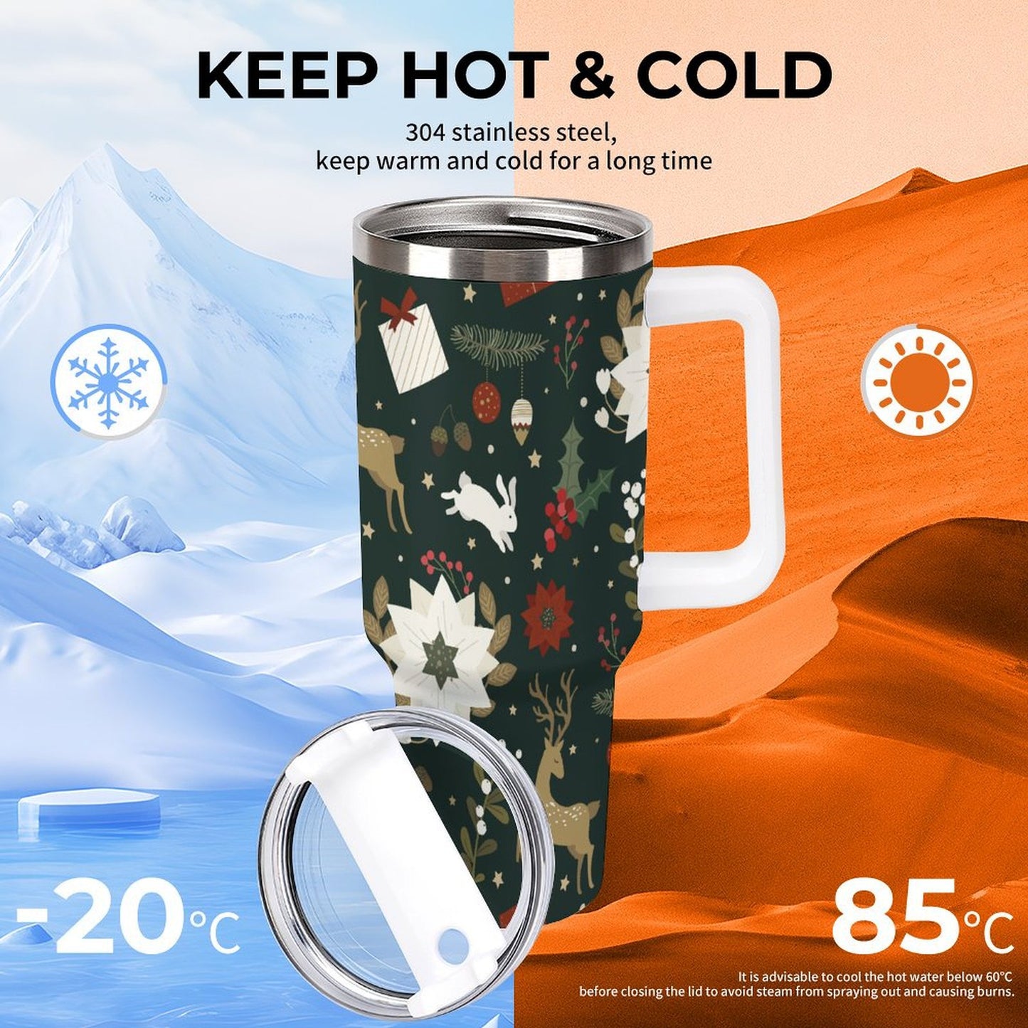 PHDT00180 POD US Local Tumbler 40 oz Large Capacity Car Cup Christmas