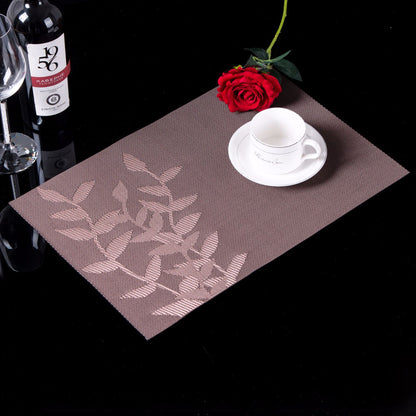 PVC Western-style Placemat Water Plants Leaves Insulation Placemat