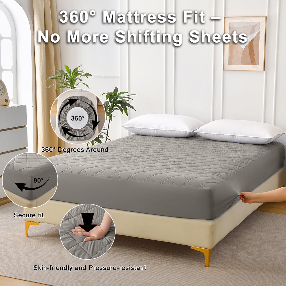US Local Diamond Grid Ultrasonic Waterproof Mattress Protector