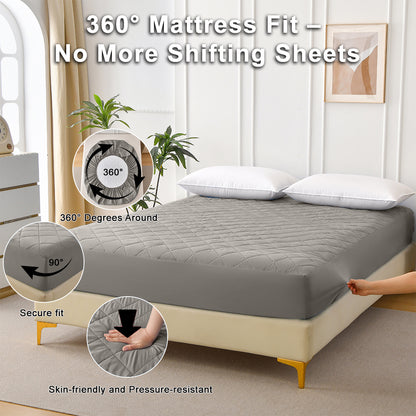 US Local Diamond Grid Ultrasonic Waterproof Mattress Protector