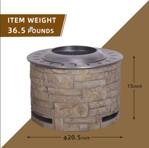 US Local Stackstone Look Smokeless Firepit With Wood PelletTwigWood As The Fuel