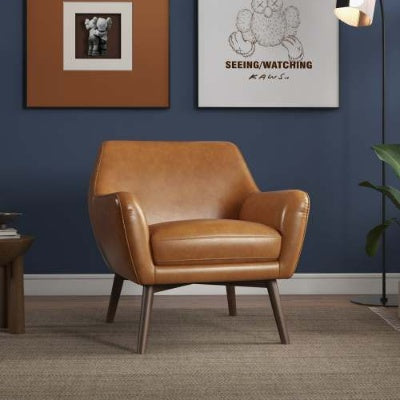 US Local Panom Tan Leather Lounge Chair