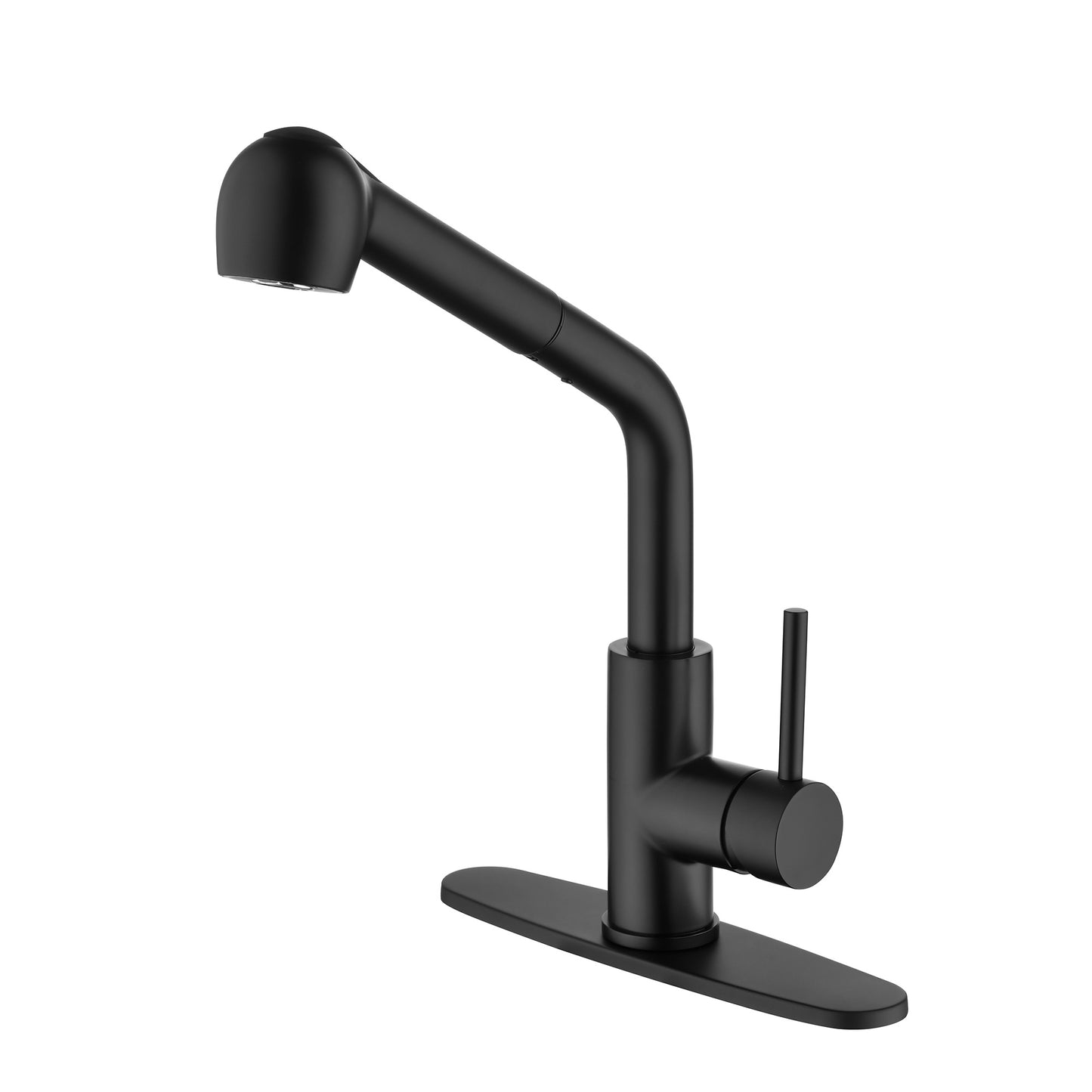 US Local Stainless Steel Matte Black Single Handle Pull Out Spray, Kitchen Faucet