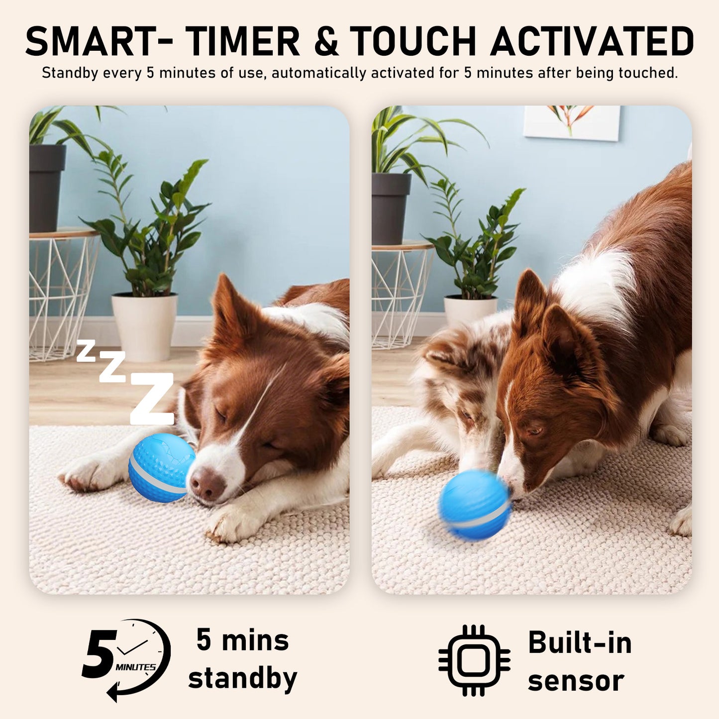 US Local Smart Interactive Dog Toys, Automatic Moving Ball With Lighting Modes, Interactive Dog Toys For Dog Enrichment & Stimulation, Motion Activated Rolling Toy For Medium And Large Dogs