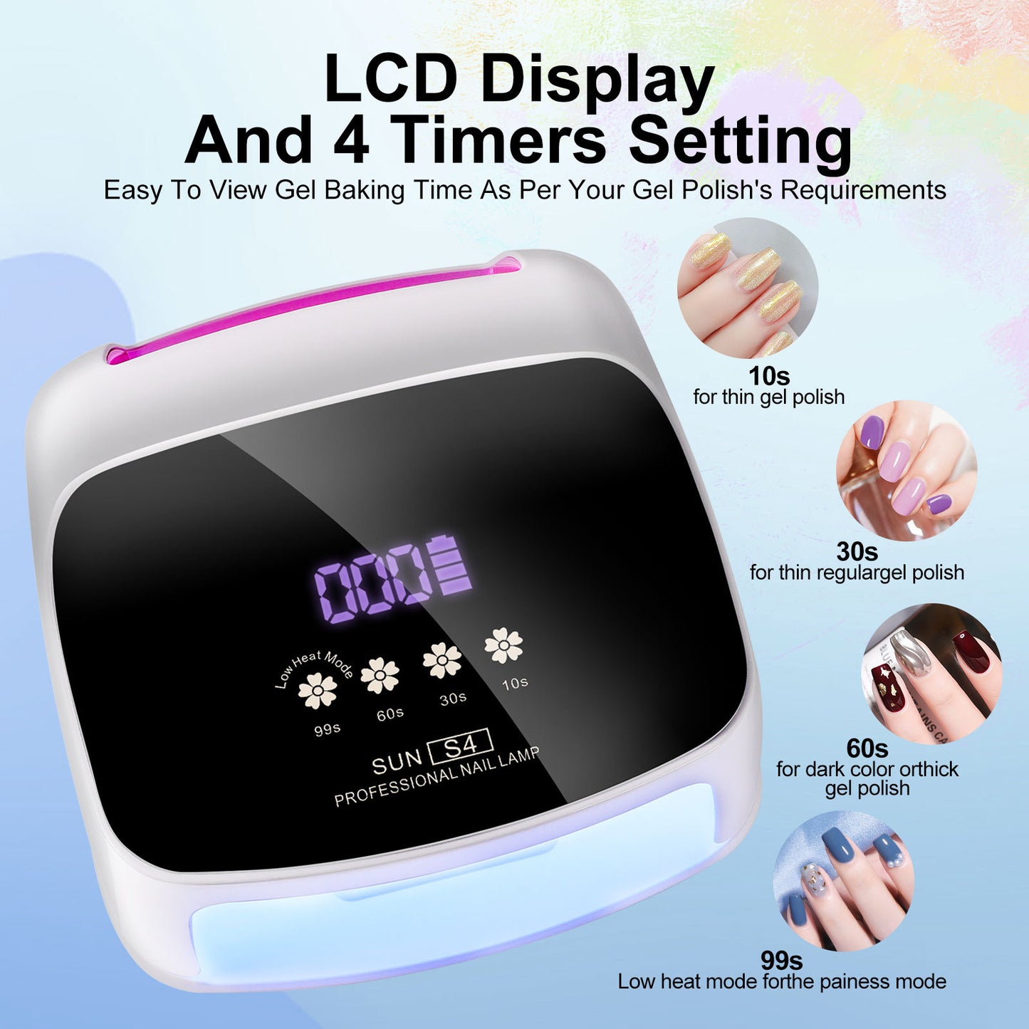 US Local UV Nail Lamp, Professional Cordless UV LED Lamp For Nails 66Pcs Lamp Beads Automatic Sensor Gel Nail Uv Light For Nail Art At Home And In Salons