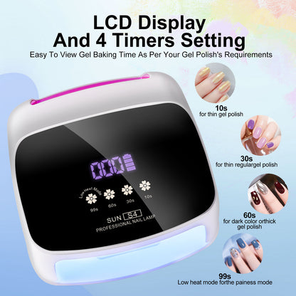 US Local UV Nail Lamp, Professional Cordless UV LED Lamp For Nails 66Pcs Lamp Beads Automatic Sensor Gel Nail Uv Light For Nail Art At Home And In Salons