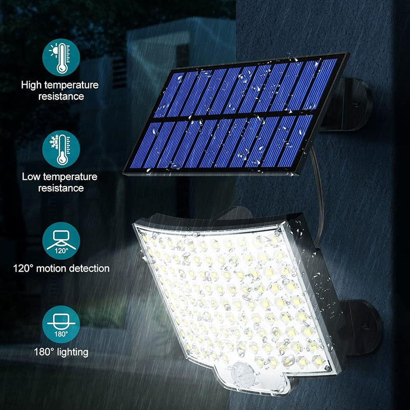 US Local Solar Outdoor Lights Waterproof, LED Security Lights With 16.5 Ft Cable, Motion Sensor Lights, Flood Light For Streets, Courtyards,Parking Garages