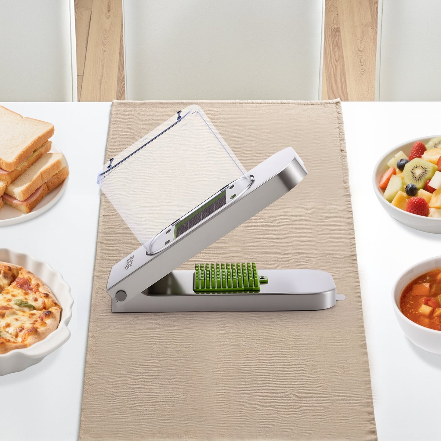 US Local Vegetable Chopper Food Veggie Cutter 3 Stainless Onion Slicer With Container