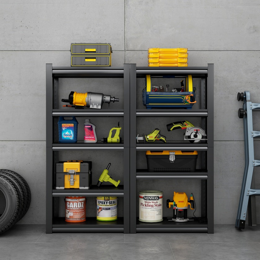 US Local Tier Metal Shelves For Storage Garage Shelving 2000LBS Heavy Duty Storage Shelves Adjustable Garage Shelf Industrial Shelving Unit Storage Utility Rack,Black