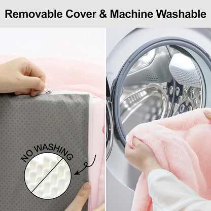 MEWOOFUN Fluffy Cat Sofa Bed - Large 65x46cm Anti-Collapse Cloud Design With Anti-Slip Bottom, Winter Warm Pet Couch For Cats Pink