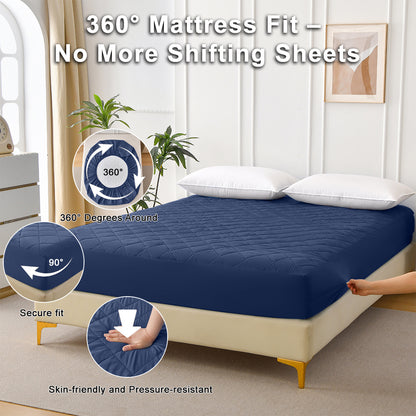 US Local Diamond Grid Ultrasonic Waterproof Mattress Protector