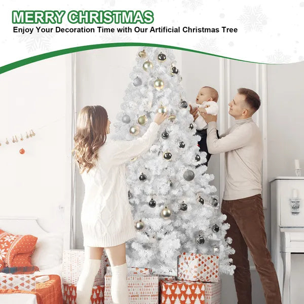 US Local 5ft Unlit White Halloween Christmas Tree With 498 Branch Tips For Holiday Decoration
