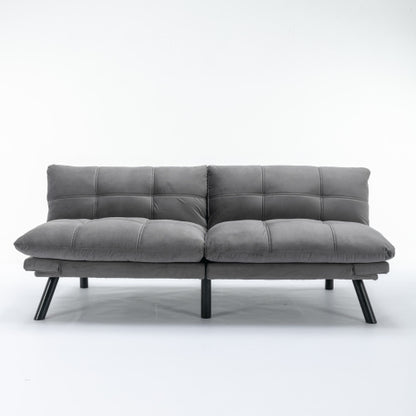 US Local Light Grey Convertible Folding Modern Sofa Bed