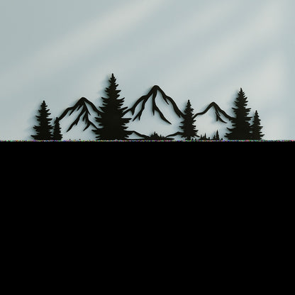 US Local Rustic Metallic Wall Art,Evergreen Forest Mountain Design,Great For Child's Room