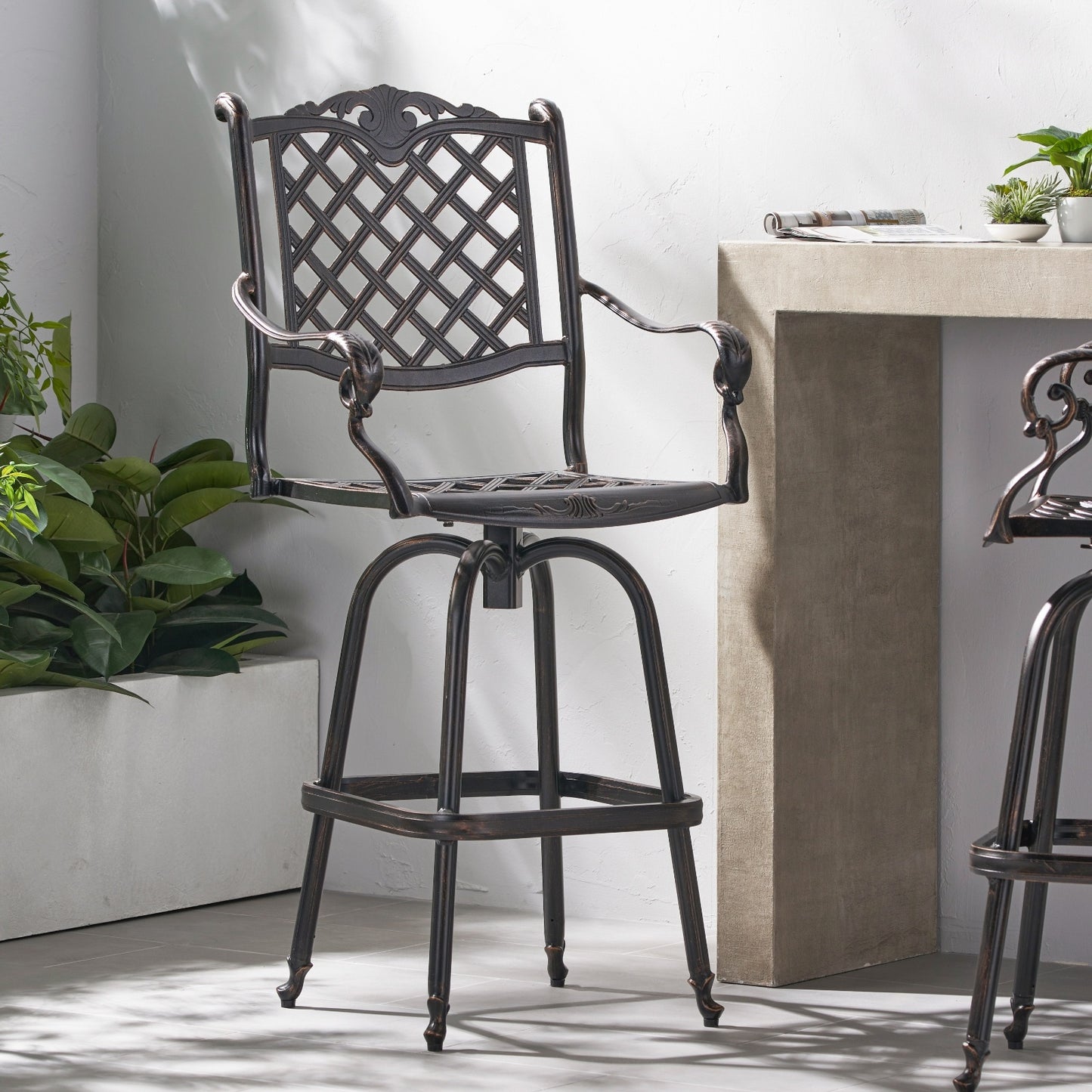 US Local CAST ALUMINUM BAR STOOL
