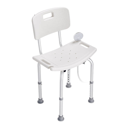 US Local Shower Chair, Shower Seat With Back, Adjustable Height Shower Stool, Shower Chair For Inside Shower Bathtub, Non-slip Bathroom Bench Bath Chair For Elderly Disabled Handicap, 350 Lbs Capacity