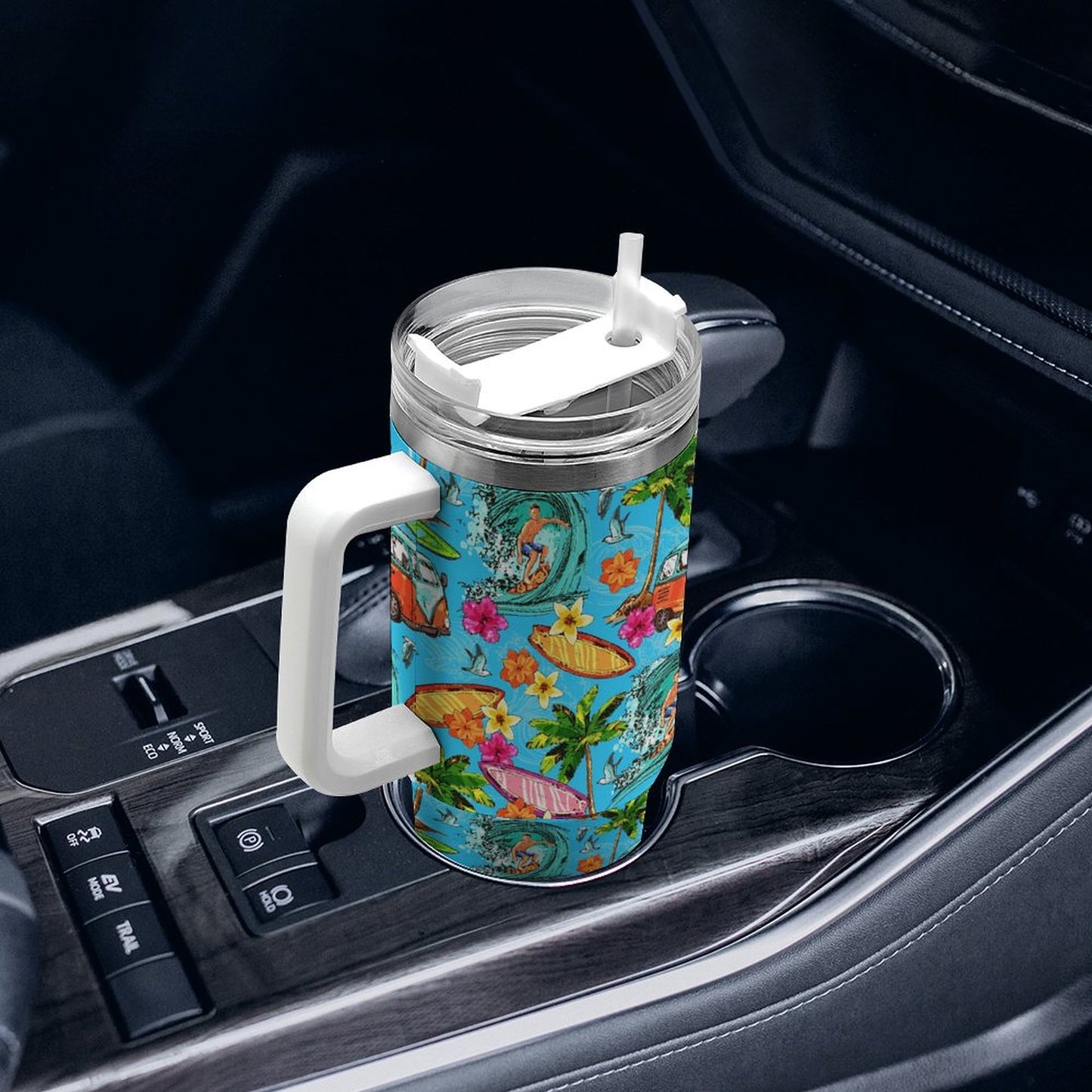 PHDT00102 POD US Local Tumbler 40 oz Large Capacity Car Cup Summer, Surfing