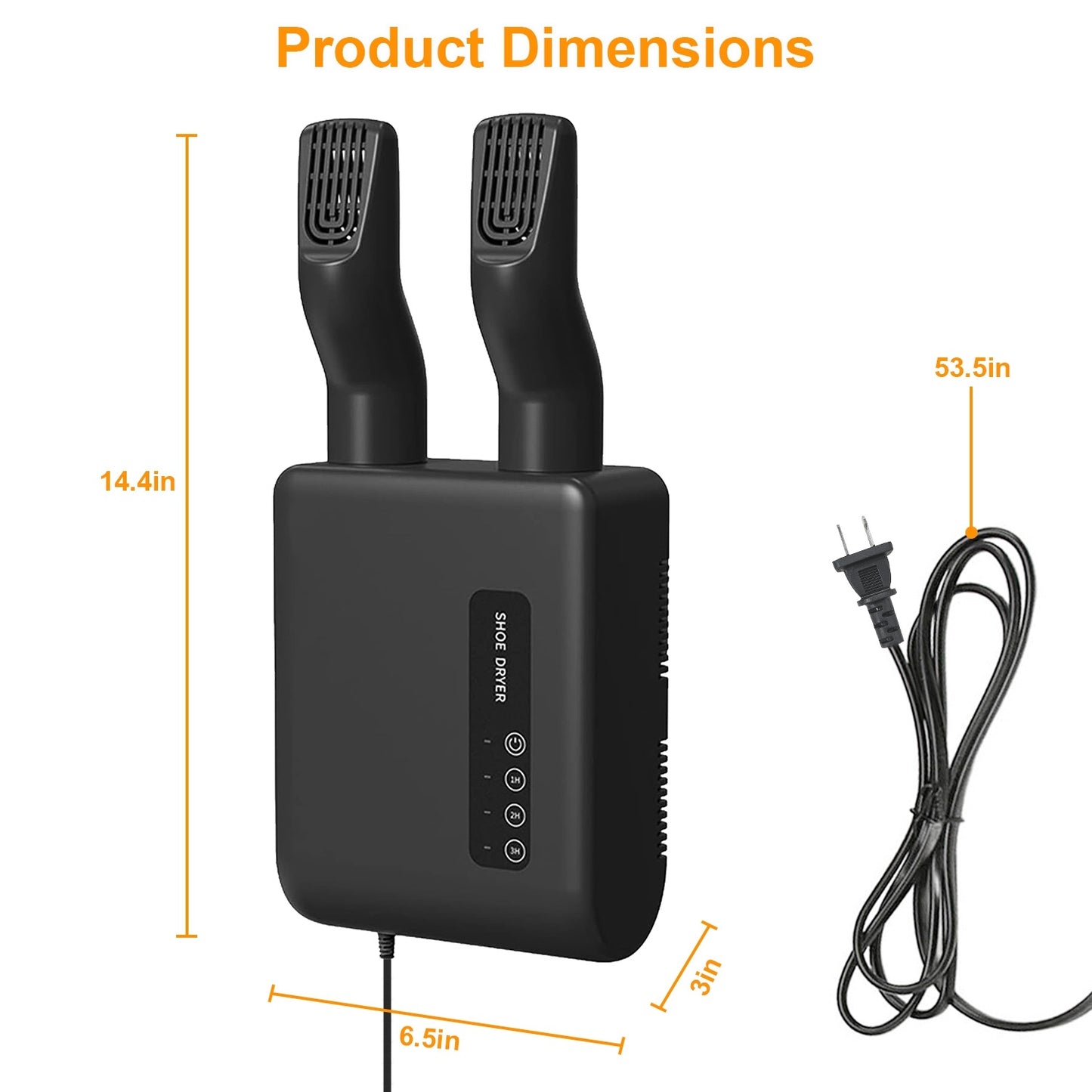 US Local 1Pc Portable Shoe Dryer Boot Shoe Warmer Deodorizer With 3 Timer Settings For Wet Boots Gloves Hats Garments