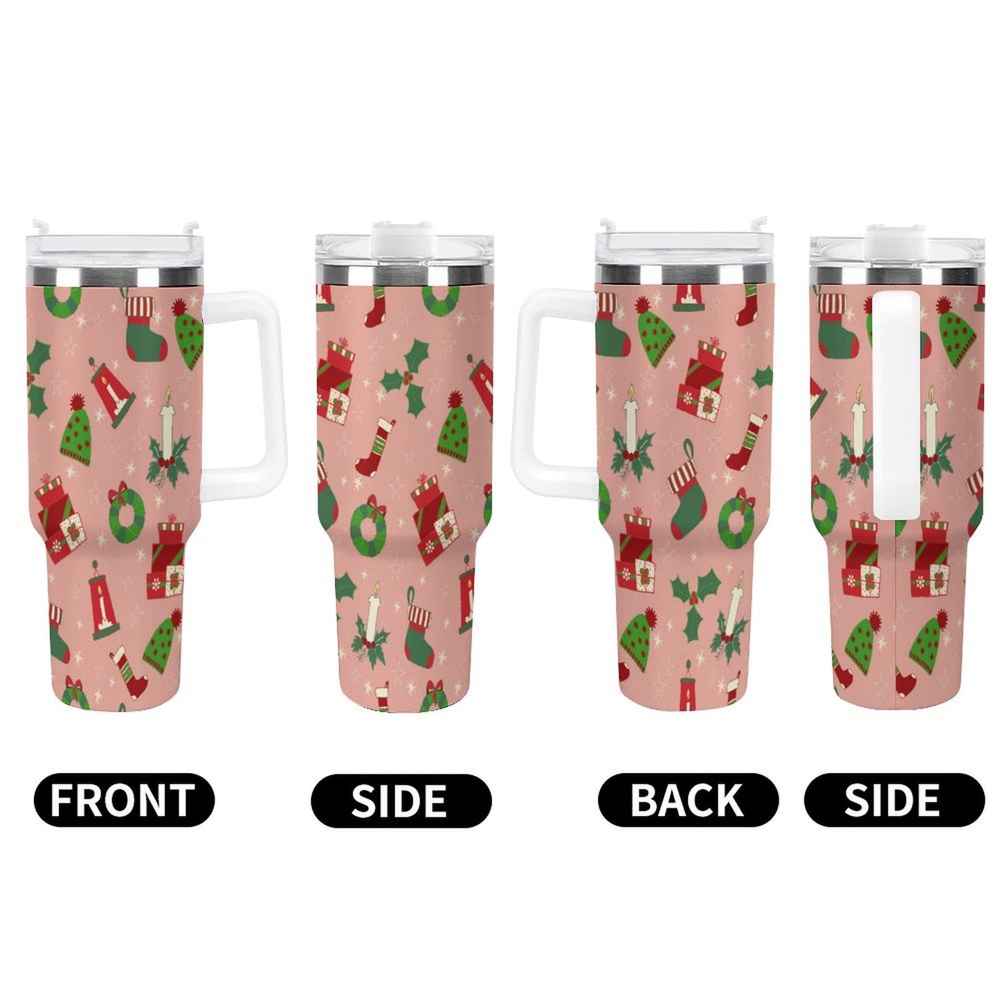 PHDT00426 POD US Local Tumbler 40 oz Large Capacity Car Cup Pink, Christmas