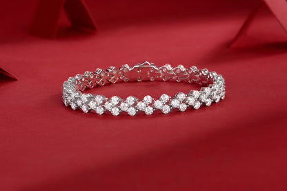 Kanong Luxury Fashion Mossan Diamond S925 Silver Bracelet