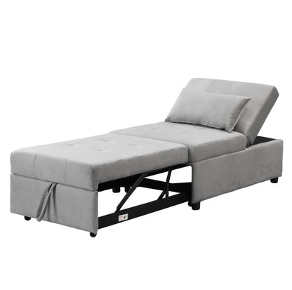 US Local Folding Ottoman Sofa Bed Gray