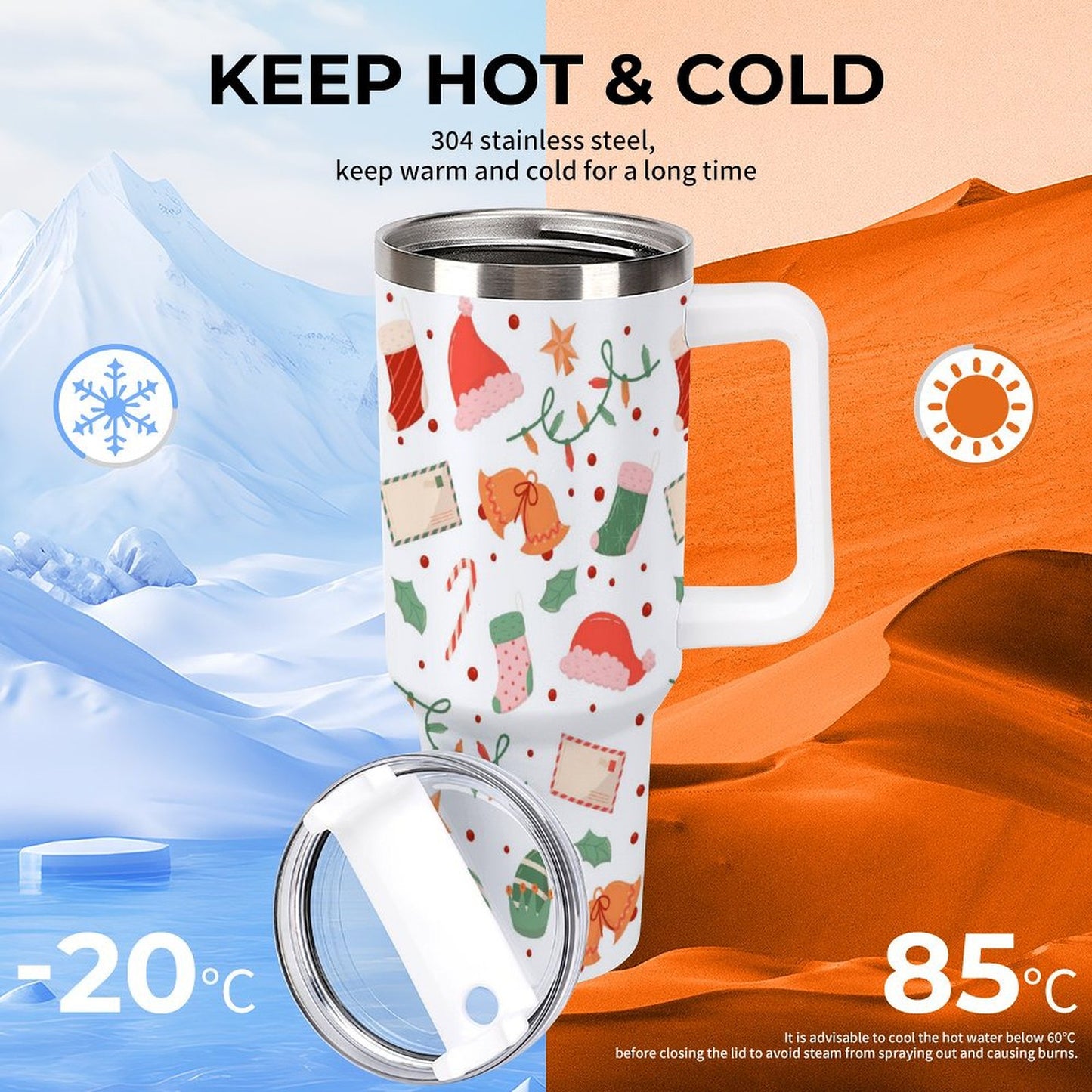 PHDT00025 POD US Local Tumbler 40 oz Large Capacity Car Cup Christmas