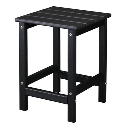 US Local 38x38x45.5cm Single Layer Square Black HDPE Side Table