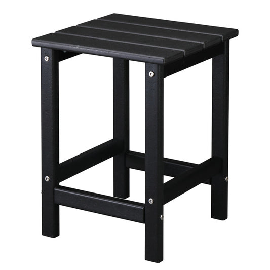 US Local 38x38x45.5cm Single Layer Square Black HDPE Side Table