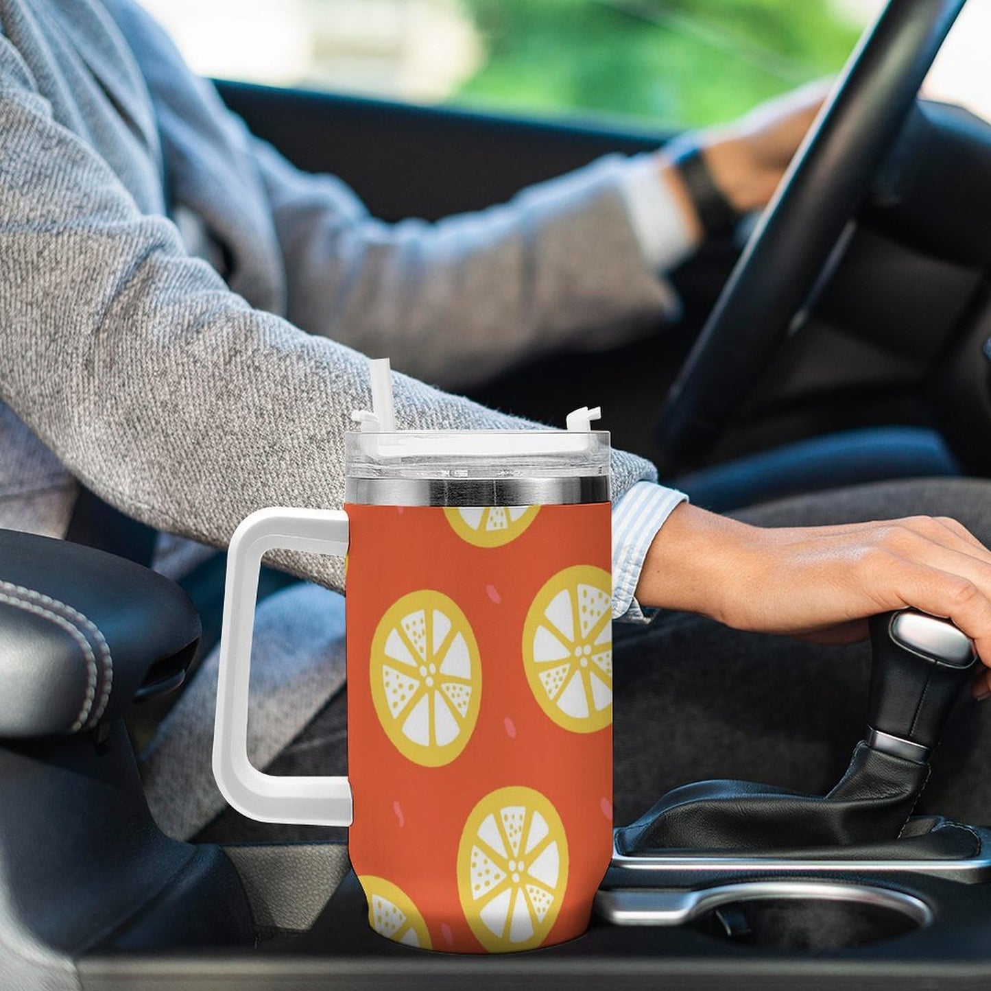 PHDT00182 POD US Local Tumbler 40 oz Large Capacity Car Cup Fruit, Hand Painted