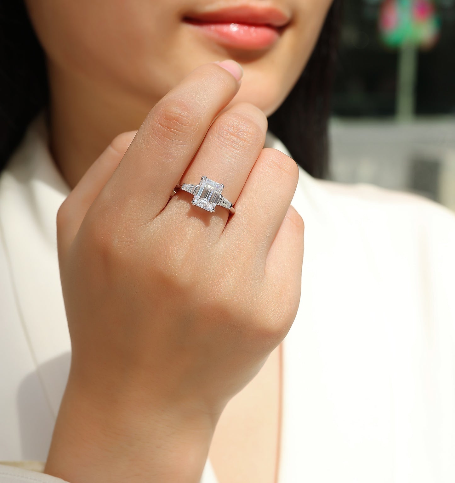 US Local Starry Sky Mirror - A Fashionable Diamond Jewelry Piece Set With Moissanite S925 Sterling Silver And Platinum Diamond Ring