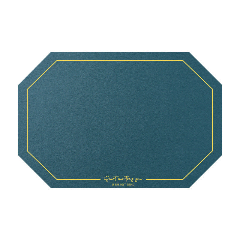 Octagonal Leather Placemat Waterproof Household Table Mat Heat Proof Mat Placemat