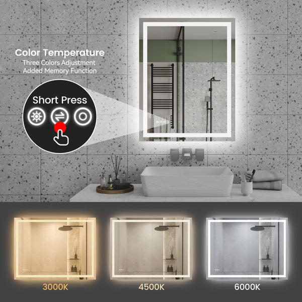 US Local 28 Inch X 36 Inch LED Bathroom Mirror