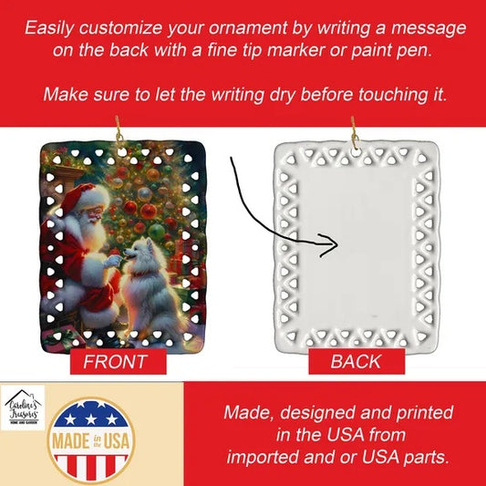 US Local American Eskimos And Santa Claus Porcelain Decorations Christmas Tree Hanging Decorations