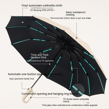US Local 72 Automatic Buckle Umbrellas Portable Plus-sized Thickened