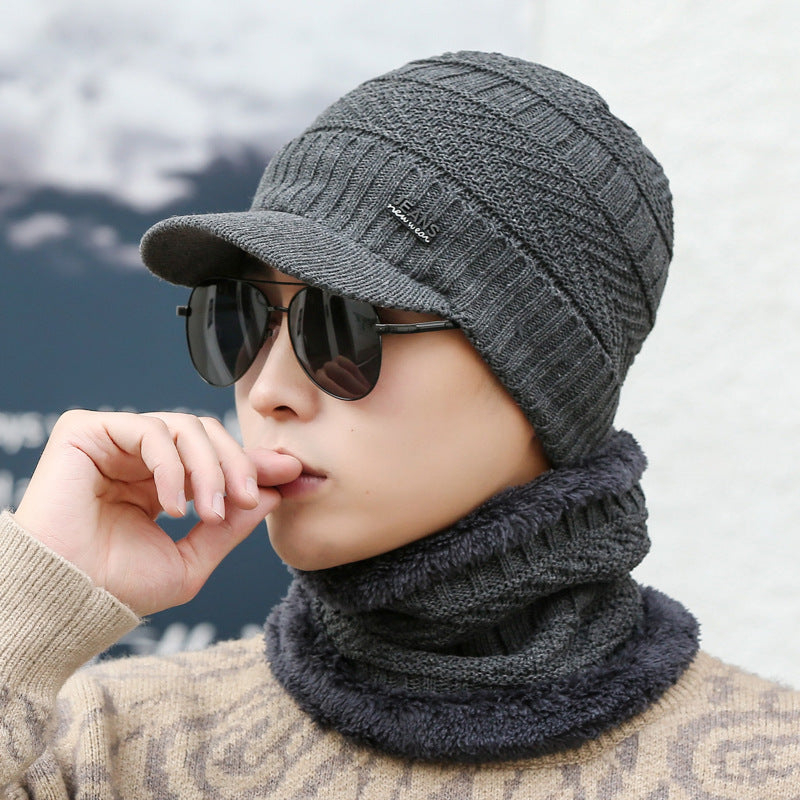 Winter Knitted Wool Cap Fleece-lined Thickened
