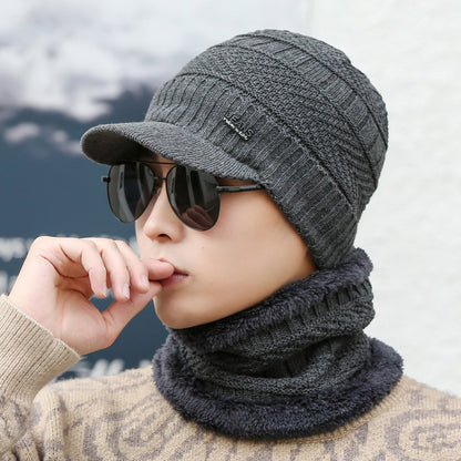 Winter Knitted Wool Cap Fleece-lined Thickened