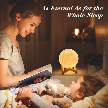 US Local 16-Color Lamp With Stand And Remote, Moon Lamp, LED Night Light With Dock, Creative Moon Light Uniq