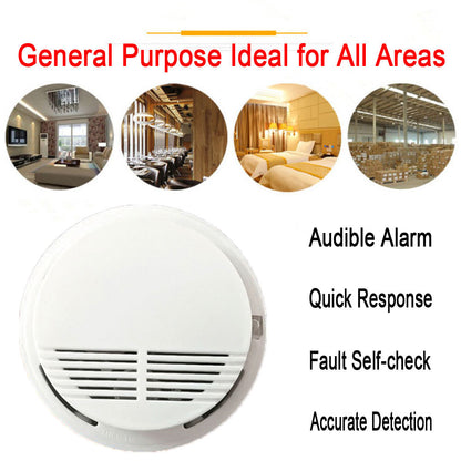 US Local Smoke Alarm Detector Fire Gas Alarm Detector With Battery Photoelectric Sensor Alert Warning