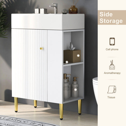 US Local 21.6 Inch White Bathroom Vanity