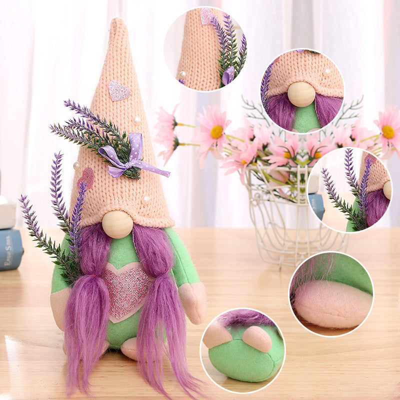 Faceless Doll Mother's Day Valentine's Day Lavender Standing Love Doll