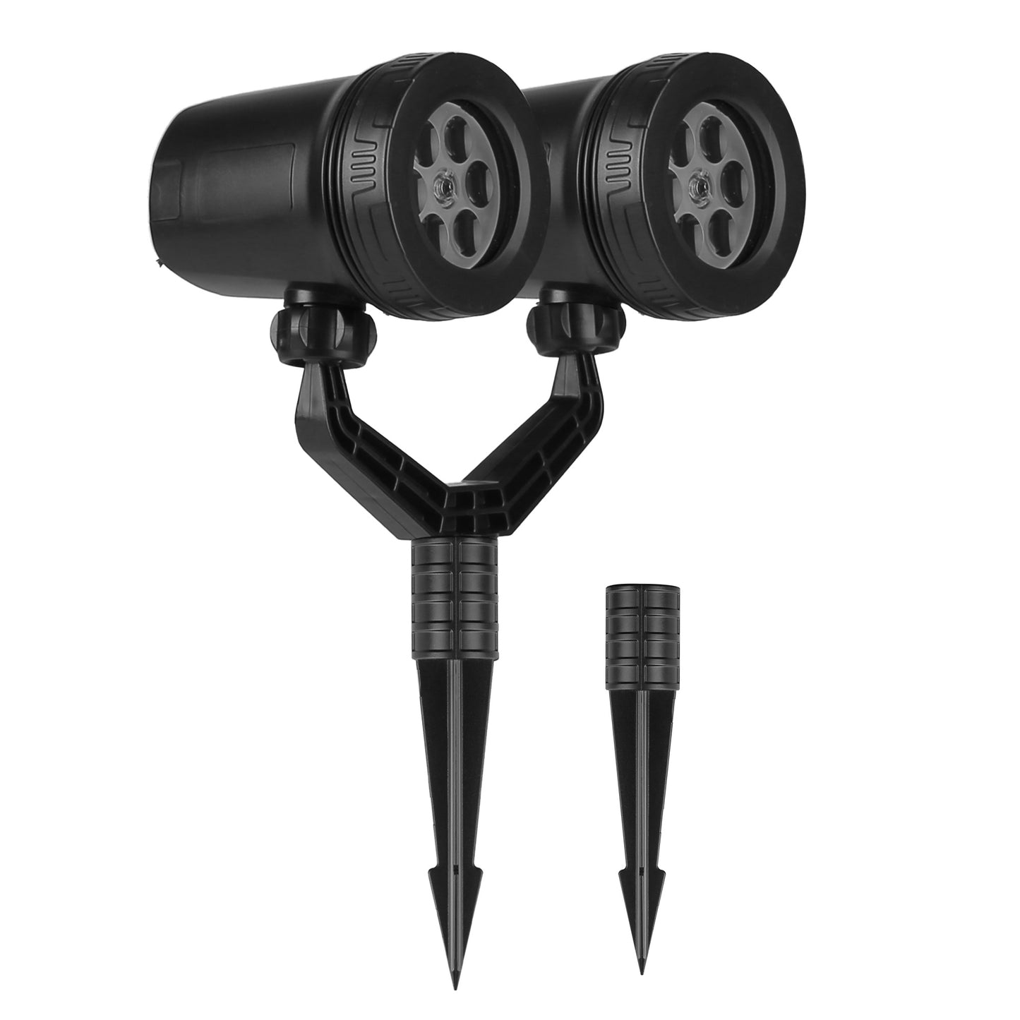 US Local 1Pc Christmas Snowflake Projector Light Dual Head LED Stake Light IP44 Waterproof Xmas Decoration For Holiday Indoor Outdoor Use Garden Patio Wall Decor