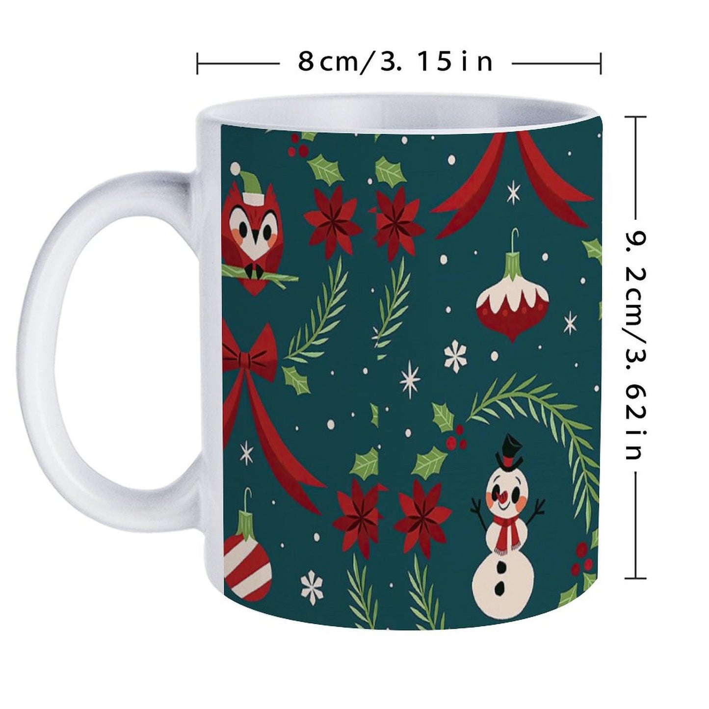 POD US Local White mug with full print, Christmas Snowman Gift 0058