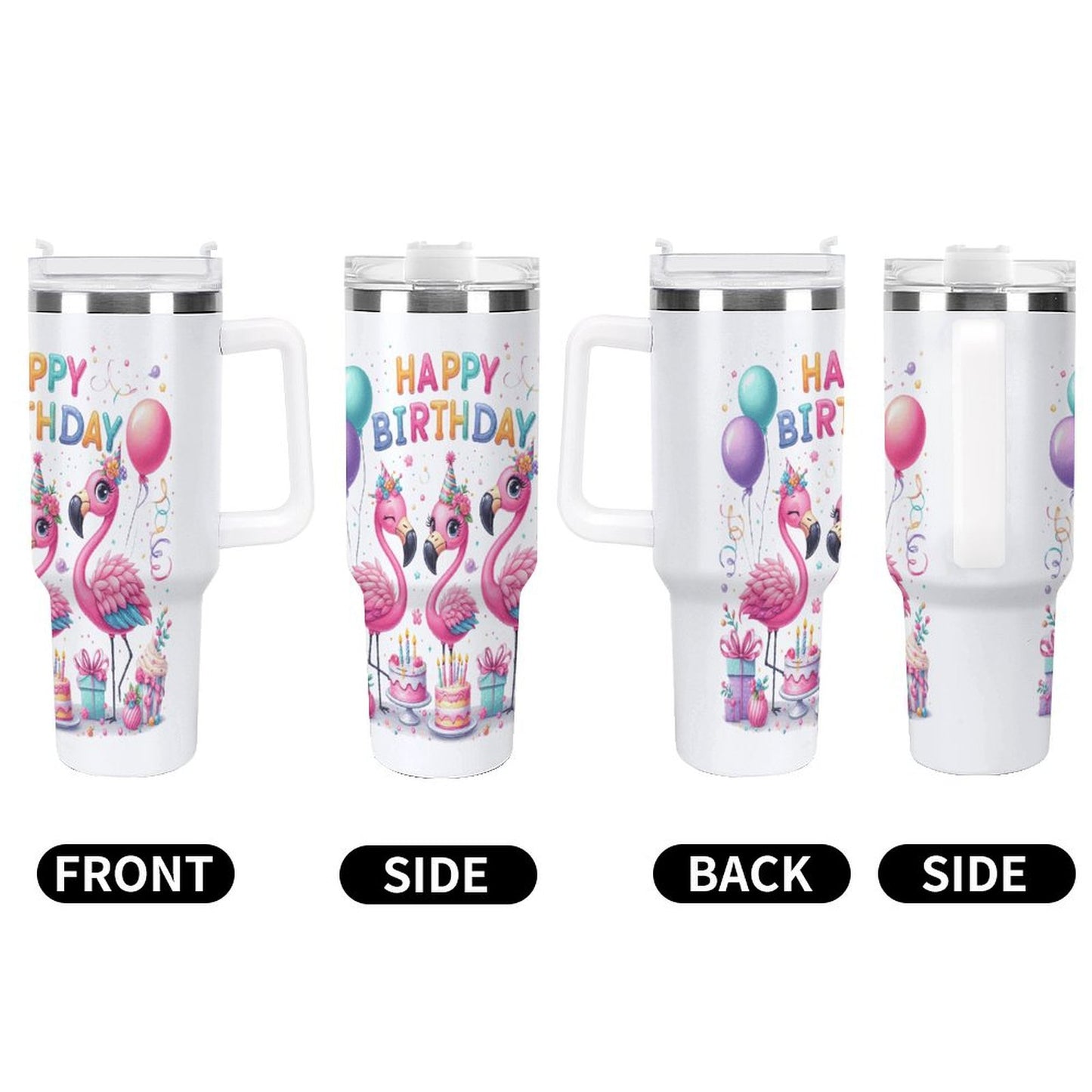 PHDT00510 POD US Local Tumbler 40oz Large Capacity Car Cup Flamingo, Birthday