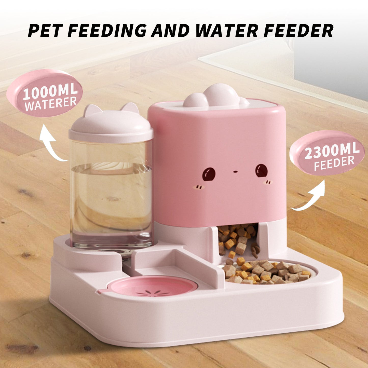 US Local 1 Piece Cartoon Cloud Cat Ear Feeding And Water Feeding Integrated Cat And Dog Universal Pet Essential Item For Home And Travel